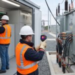 Enerji tesisinde ilk yük alma testi sırasında trafo, pano ve SCADA değerlerini izleyen mühendisler